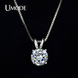 UMODE Classic Permanent 2ct Solitaire Hearts and Arrows CZ Pendant Necklace UN0047