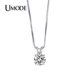 UMODE Classic Permanent 2ct Solitaire Hearts and Arrows CZ Pendant Necklace UN0047