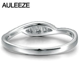 Unique Trendy Natural Diamond Band Emerald Cutting Real Africa Diamond Solid 14K White Gold Engagement Wedding Rings For Women