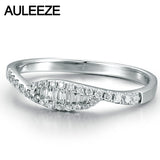 Unique Trendy Natural Diamond Band Emerald Cutting Real Africa Diamond Solid 14K White Gold Engagement Wedding Rings For Women