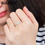 Unique Trendy Natural Diamond Band Emerald Cutting Real Africa Diamond Solid 14K White Gold Engagement Wedding Rings For Women