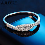 Unique Trendy Natural Diamond Band Emerald Cutting Real Africa Diamond Solid 14K White Gold Engagement Wedding Rings For Women