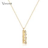 Vercret delicate 18k gold diamond necklace with 925 sterling silver chain necklace handmade women's jewelry gift sp