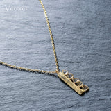 Vercret delicate 18k gold diamond necklace with 925 sterling silver chain necklace handmade women's jewelry gift sp