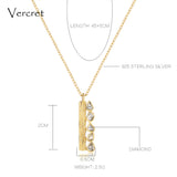 Vercret delicate 18k gold diamond necklace with 925 sterling silver chain necklace handmade women's jewelry gift sp