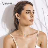 Vercret delicate 18k gold diamond necklace with 925 sterling silver chain necklace handmade women's jewelry gift sp