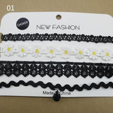 Vintage 4pcs/set flower lace choker set goth vintage chocker velvet chokers necklace women collar fashion jewelry collier femme