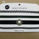 Vintage 4pcs/set flower lace choker set goth vintage chocker velvet chokers necklace women collar fashion jewelry collier femme