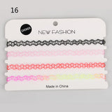 Vintage 4pcs/set flower lace choker set goth vintage chocker velvet chokers necklace women collar fashion jewelry collier femme