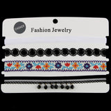 Vintage 4pcs/set flower lace choker set goth vintage chocker velvet chokers necklace women collar fashion jewelry collier femme