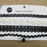 Vintage 4pcs/set flower lace choker set goth vintage chocker velvet chokers necklace women collar fashion jewelry collier femme