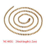 Vnox DIY Chain Necklace Stainless Steel Women Men Jewelry Snake Round Beads for Pendant Accessories