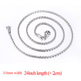 Vnox DIY Chain Necklace Stainless Steel Women Men Jewelry Snake Round Beads for Pendant Accessories