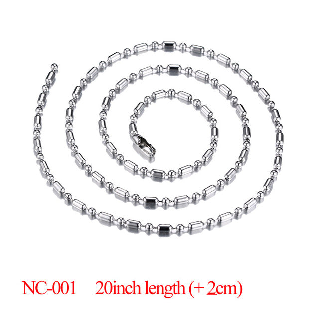 Vnox DIY Chain Necklace Stainless Steel Women Men Jewelry Snake Round Beads for Pendant Accessories