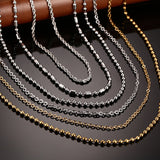 Vnox DIY Chain Necklace Stainless Steel Women Men Jewelry Snake Round Beads for Pendant Accessories