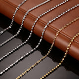 Vnox DIY Chain Necklace Stainless Steel Women Men Jewelry Snake Round Beads for Pendant Accessories