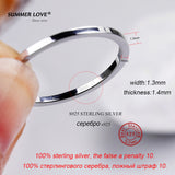 Wholesale Authentic 925 Sterling Silver Round Rings for Women Men Line Smooth Thin Fine Ring cincin anillo delgado Summer Love