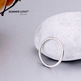 Wholesale Authentic 925 Sterling Silver Round Rings for Women Men Line Smooth Thin Fine Ring cincin anillo delgado Summer Love