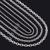 Width 1.6mm/2mm/2.4mm/3mm/4mm/5mm Stainless Steel Rolo Chain High Quality Link Necklace Chain