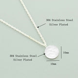 Women Choker Stainless Steel Karma Circle Pendant Geometric Lucky Charm Round Coin Disc Necklace Full Moon Colar Chain Jewerly