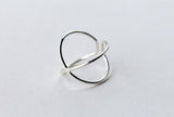 Women's Real. 925 Sterling Silver Jewelry Adjustable Criss cross Ring (So Thin) jewelry women's fashion GTLJ1197