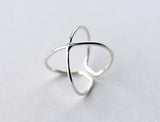 Women's Real. 925 Sterling Silver Jewelry Adjustable Criss cross Ring (So Thin) jewelry women's fashion GTLJ1197