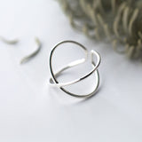 Women's Real. 925 Sterling Silver Jewelry Adjustable Criss cross Ring (So Thin) jewelry women's fashion GTLJ1197