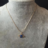 X 200 Retro fashion spicy blue planet Saturn alloy jewelry necklace attractive charm necklace pendant chain factory direct 2017