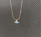 X 200 Retro fashion spicy blue planet Saturn alloy jewelry necklace attractive charm necklace pendant chain factory direct 2017