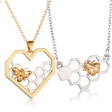 X&P Charm Fashion Silver Necklaces for Women Girl Heart Honeycomb Bee Animal Pendant Choker Necklace Jewelry Party Prom Gift