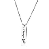 XIAOJINGLING I Love You Dad Pendants&Necklaces Men Jewelry Chocker Neck Accessories Link Chain Necklace For Father Birthday Gift