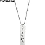 XIAOJINGLING I Love You Dad Pendants&Necklaces Men Jewelry Chocker Neck Accessories Link Chain Necklace For Father Birthday Gift