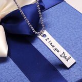 XIAOJINGLING I Love You Dad Pendants&Necklaces Men Jewelry Chocker Neck Accessories Link Chain Necklace For Father Birthday Gift