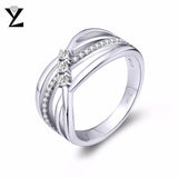 YL 100% 925 Sterling Silver Wedding Rings for Women Men's Ring with Natural Stone Fine Jewelry for Best Friend Gifts