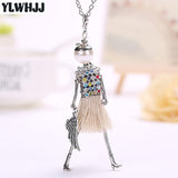 Fashion Women Double Heart Pendant Necklace Chain Jewelry