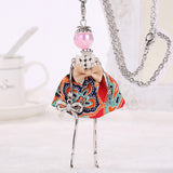 YLWHJJ new women doll cute black long necklaces & pendant hot dress baby girls maxi necklace brand fashion statement jewelry