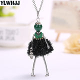 YLWHJJ new women doll cute black long necklaces & pendant hot dress baby girls maxi necklace brand fashion statement jewelry