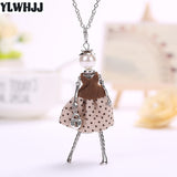 YLWHJJ new women doll cute black long necklaces & pendant hot dress baby girls maxi necklace brand fashion statement jewelry