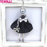 YLWHJJ new women doll cute black long necklaces & pendant hot dress baby girls maxi necklace brand fashion statement jewelry