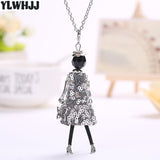 YLWHJJ new women doll cute black long necklaces & pendant hot dress baby girls maxi necklace brand fashion statement jewelry