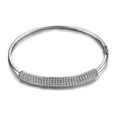 ZOCAI 1.15 CT Certified DIAMOND CUFF BANGLES BRACELET BRACELETS JEWELRY BRACLETS PAVE SETTING 18K WHITE GOLD Z00055