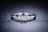 ZOCAI 100% natural diamond ring 0.42 ct F-G/SI certified diamond 18K white gold ring engagement ring fine jewelry W05957