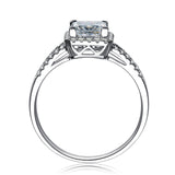 ZOCAI BRAND HALO SPLIT SHANK1.30 CT CERTIFIED F-G / VS DIAMOND ENGAGEMENT RING PRINCESS CUT 18K WHITE GOLD W03185