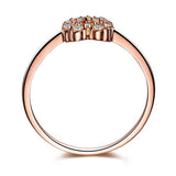 ZOCAI BRAND NATURAL REAL 0.16 CT CERTIFIED I-J / SI DIAMOND HEART ENGAGEMENT RING ROUND CUT 18K ROSE GOLD JEWELRY W01550