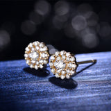 ZOCAI Brand Diamond Earrings Real Certificated 0.28 CT Diamond 18K Yellow Gold (AU750) Engagement Earrings JBE90242T