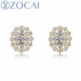 ZOCAI Brand Diamond Earrings Real Certificated 0.28 CT Diamond 18K Yellow Gold (AU750) Engagement Earrings JBE90242T