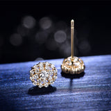 ZOCAI Brand Diamond Earrings Real Certificated 0.28 CT Diamond 18K Yellow Gold (AU750) Engagement Earrings JBE90242T