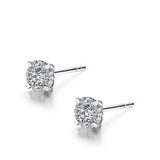 ZOCAI Brand Diamond Earrings Real Natural Certificated Main Diamond 0.10 CT H/SI 18K White Gold (AU750) Engagement Earrings