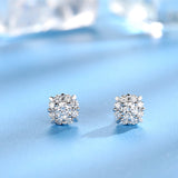 ZOCAI Brand Diamond Earrings Real Natural Certificated Main Diamond 0.10 CT H/SI 18K White Gold (AU750) Engagement Earrings