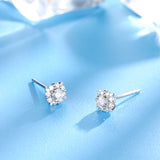 ZOCAI Brand Diamond Earrings Real Natural Certificated Main Diamond 0.10 CT H/SI 18K White Gold (AU750) Engagement Earrings